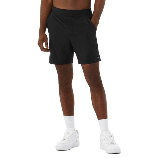 Bermudas Alo Yoga 7" Repetition Hombre Negros | 0624KTEGI