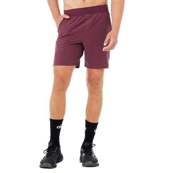 Bermudas Alo Yoga 7" Repetition Hombre Rojos | 8037EDSZF