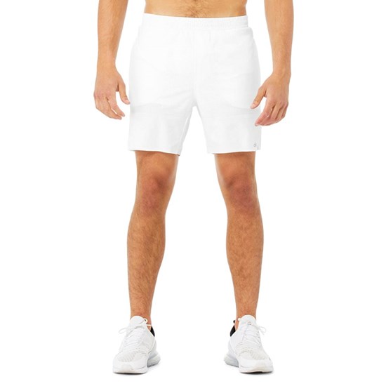 Bermudas Alo Yoga 7" Traction Hombre Blancos | 5684NPEGS