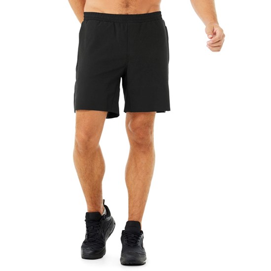 Bermudas Alo Yoga 7" Traction Hombre Negros | 3120QCLZP