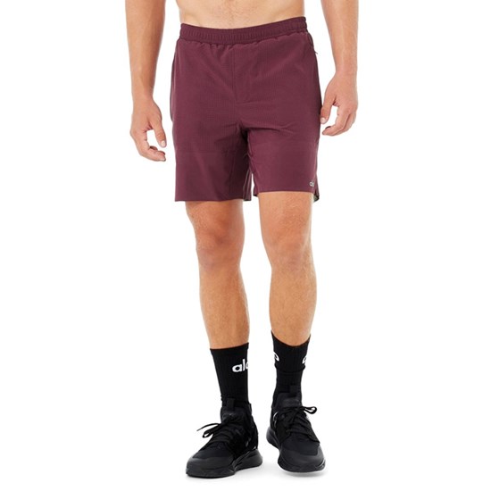 Bermudas Alo Yoga 7" Traction Hombre Rojos | 6427SUZJG