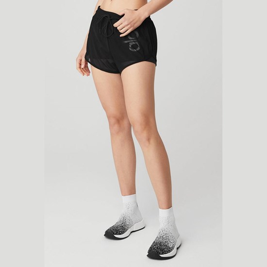 Bermudas Alo Yoga Ambience Corta Graphic Mujer Negros | 5793ZPDKY