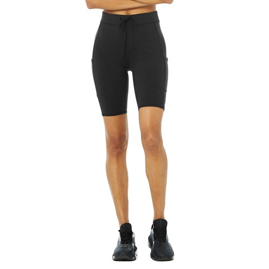 Bermudas Alo Yoga High-Cintura Checkpoint Ciclismo Corta Mujer Negros | 2357PXAYC