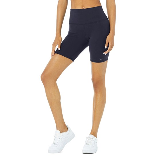 Bermudas Alo Yoga High-Cintura Ciclismo Corta Mujer Azules | 0519KHMCD