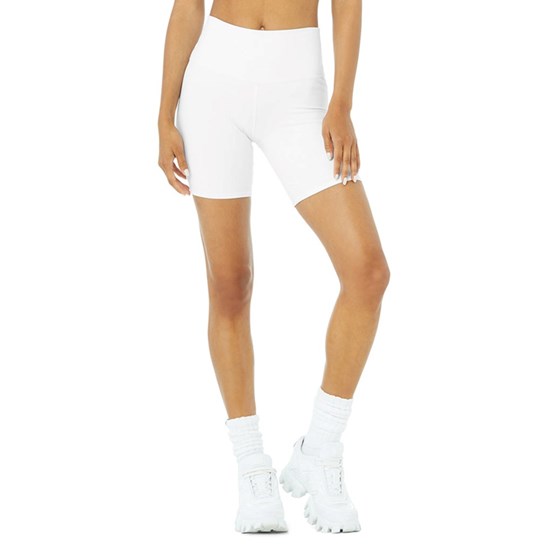 Bermudas Alo Yoga High-Cintura Ciclismo Corta Mujer Blancos | 3607GYOIJ