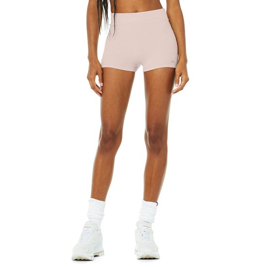 Bermudas Alo Yoga Micro Waffle Pleasant Boyshort Mujer Rosas | 8051NTLJA