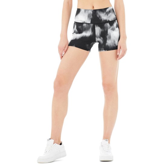 Bermudas Alo Yoga Vapor High-Cintura Aurora Corta Mujer Negros | 3682MNDBV