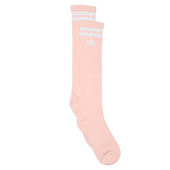 Calcetines Alo Yoga Knee-High Throwback Mujer Rosas | 3782GHCUP