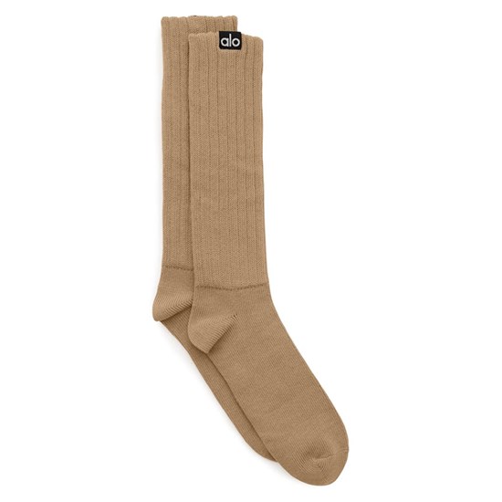 Calcetines Alo Yoga Scrunch Mujer Beige | 1276WAVGK