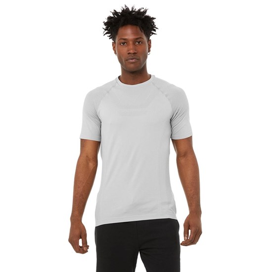 Camiseta Alo Yoga Amplify Seamless Corta Sleeves Hombre Grises | 3724IRXCE