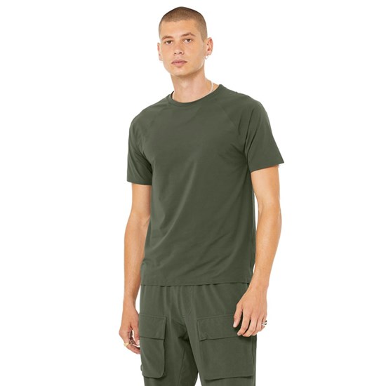 Camiseta Alo Yoga Idol Performance Corta Sleeves Hombre Verdes | 4395FWCID