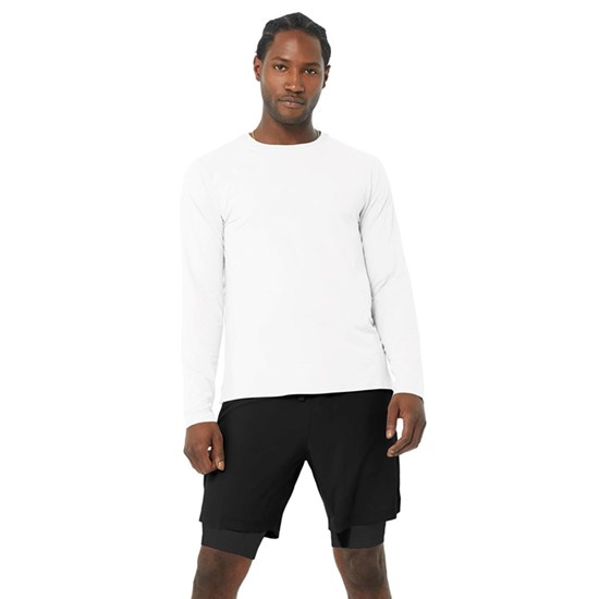 Camiseta Alo Yoga Idol Performance Long Sleeve Hombre Blancos | 0293GPCFJ