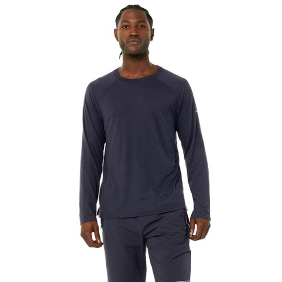 Camiseta Alo Yoga Triumph Long Sleeve Hombre Azules | 3516JEOKH