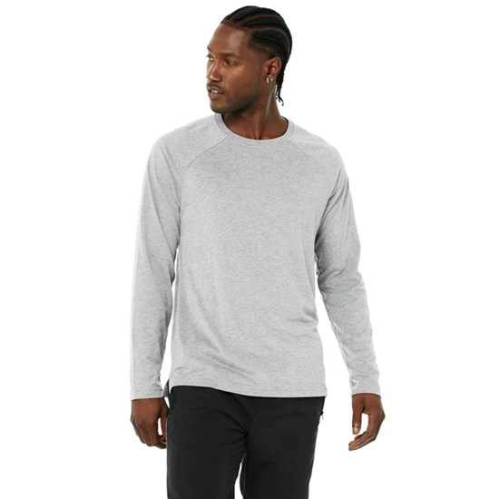 Camiseta Alo Yoga Triumph Long Sleeve Hombre Grises | 7305ULZAB