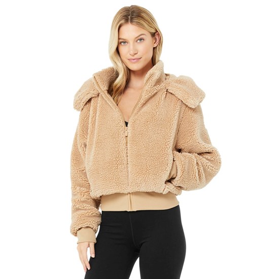 Chaquetas Alo Yoga Foxy Sherpa Mujer Beige | 1034OBLCA