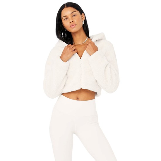 Chaquetas Alo Yoga LA Sherpa Mujer Blancos | 8570ENZLD