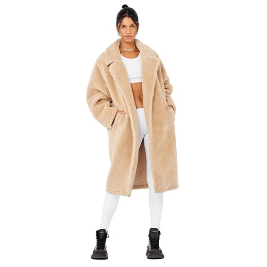 Chaquetas Alo Yoga Oversized Sherpa Trench Mujer Beige | 1507DEUPZ