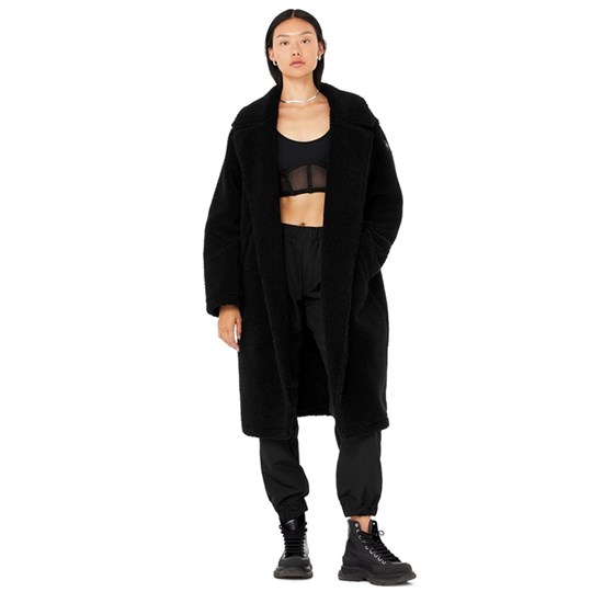 Chaquetas Alo Yoga Oversized Sherpa Trench Mujer Negros | 2704MVYZF