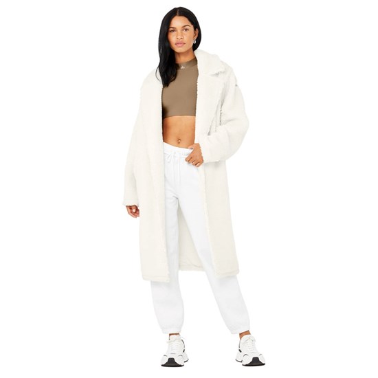 Chaquetas Alo Yoga Oversized Sherpa Trench Mujer Blancos | 5432KDVRG