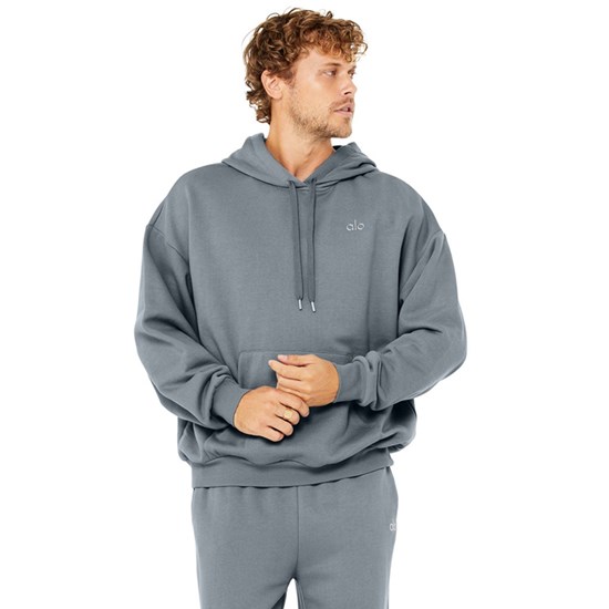 Hoodie Alo Yoga Accolade Hombre Azules | 8375OYBDZ