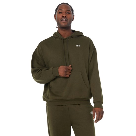 Hoodie Alo Yoga Accolade Hombre Verdes | 7865UBTLJ