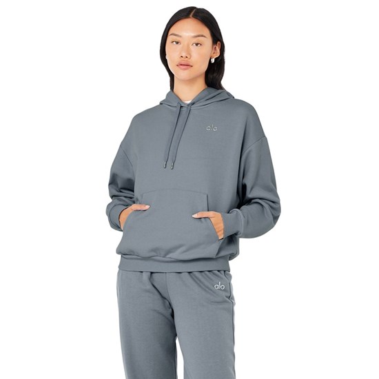 Hoodie Alo Yoga Accolade Mujer Azules | 0942ZNHMO