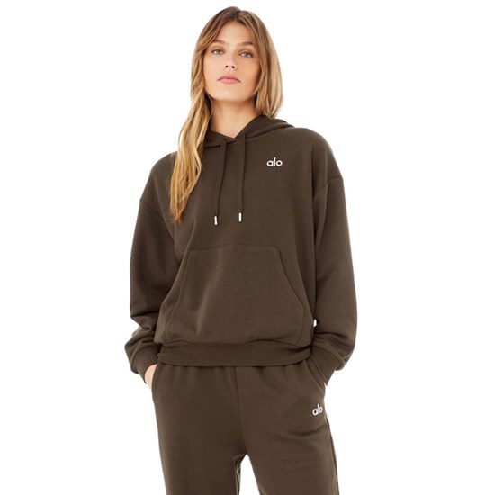 Hoodie Alo Yoga Accolade Mujer Marrom | 1493XJFHS