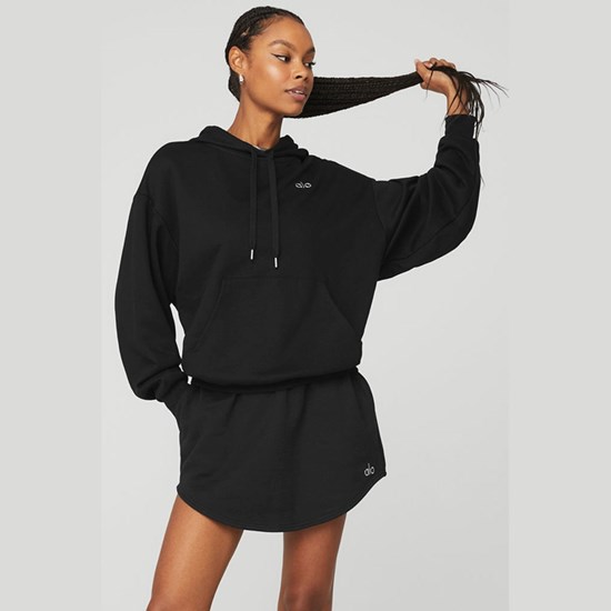 Hoodie Alo Yoga Accolade Mujer Negros | 9582QMZPS