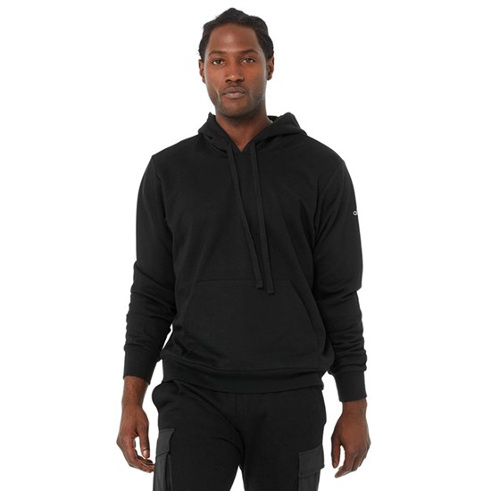 Hoodie Alo Yoga Caliber Hombre Negros | 7201QFCIT