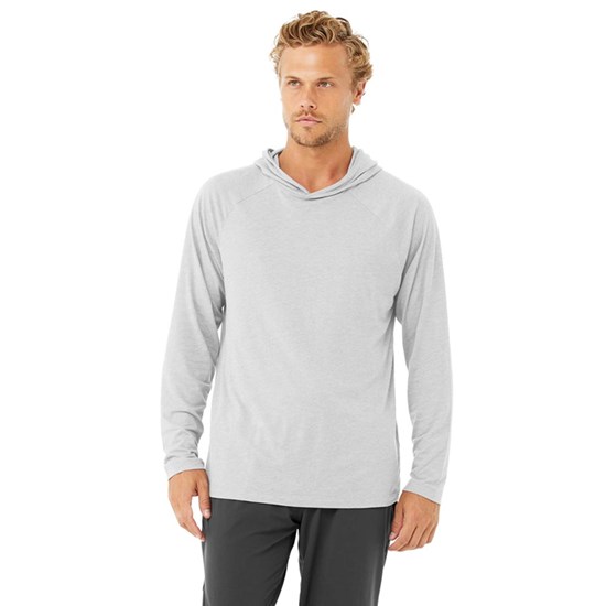 Hoodie Alo Yoga Core Encapuchado Runner Long Sleeve Hombre Grises | 4931BSJNM