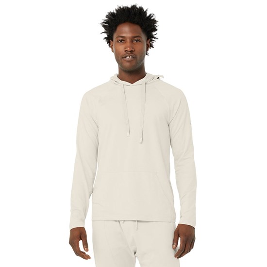 Hoodie Alo Yoga The Conquer Hombre Beige | 9380CWKAP