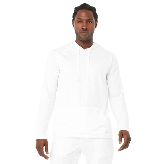 Hoodie Alo Yoga The Conquer Hombre Blancos | 9351OQHWZ