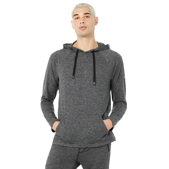 Hoodie Alo Yoga The Conquer Hombre Grises | 8305UTNAE