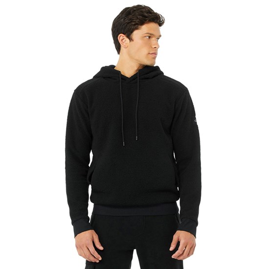 Hoodie Alo Yoga Unisex Sherpa Hombre Negros | 4267YTZDS