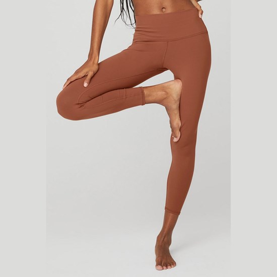 Leggins Alo Yoga 7/8 High-Cintura Airbrush Mujer Marrom | 2496BWKEF