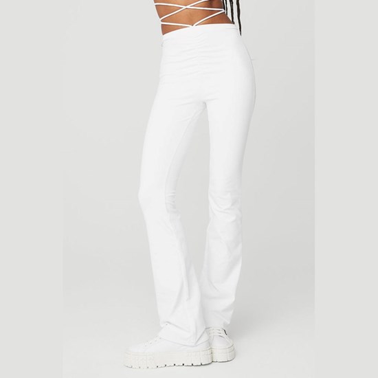 Leggins Alo Yoga Airbrush High-Cintura Cinch Flare Mujer Blancos | 0875CLXRI