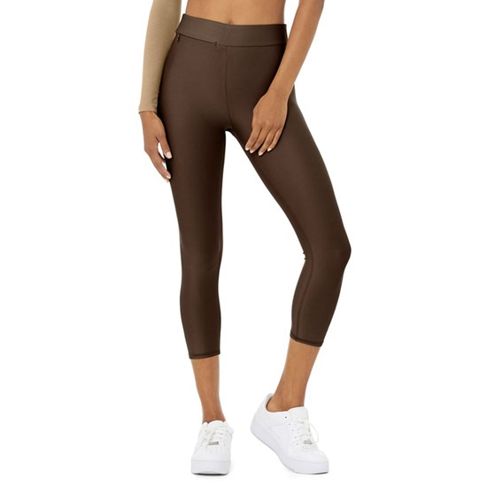 Leggins Alo Yoga Airlift High-Cintura Conceal-Zip Capri Mujer Marrom | 0216HVOBC