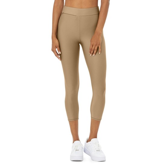 Leggins Alo Yoga Airlift High-Cintura Conceal-Zip Capri Mujer Beige | 5037YMGFU