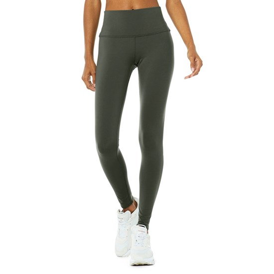 Leggins Alo Yoga High-Cintura Airbrush Mujer Verdes | 1278BYCMW