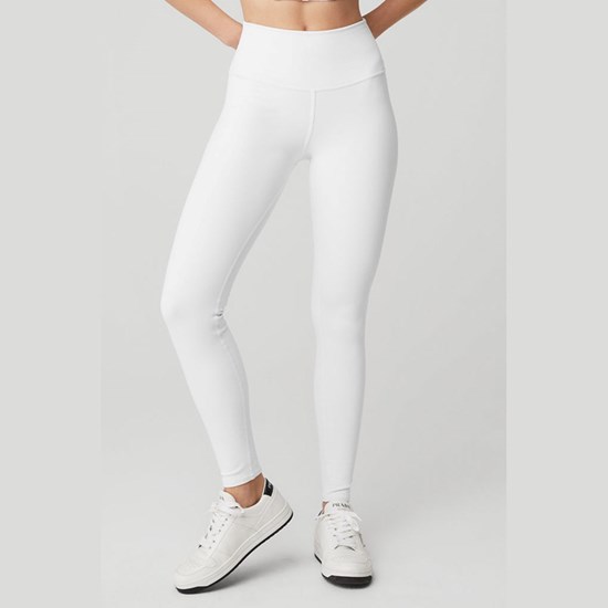 Leggins Alo Yoga High-Cintura Airbrush Mujer Blancos | 5640QPMYC