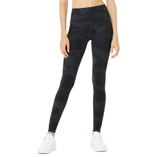 Leggins Alo Yoga High-Cintura Camo Vapor Mujer Negros | 5418YOCZW