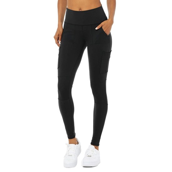 Leggins Alo Yoga High-Cintura Cargo Mujer Negros | 3967WNRFV