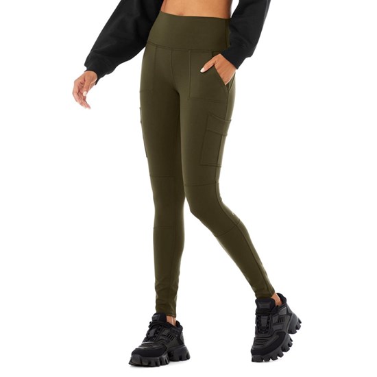 Leggins Alo Yoga High-Cintura Cargo Mujer Verdes | 6015ZCQPB