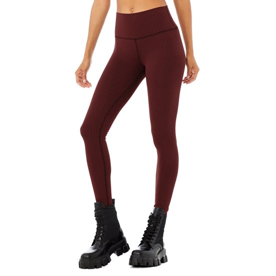 Leggins Alo Yoga High-Cintura Micro Houndstooth Mujer Rojos | 6289OVULW