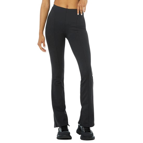 Leggins Alo Yoga High-Cintura Zip It Flare Mujer Negros | 8214LGZQE