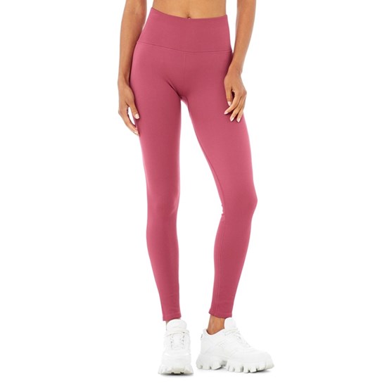 Leggins Alo Yoga Seamless High-Cintura Ribbed Mujer Rosas | 6953GWNRF