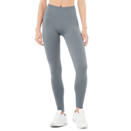 Leggins Alo Yoga Seamless High-Cintura Ribbed Mujer Azules | 7618BMEKN