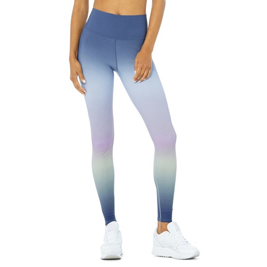 Leggins Alo Yoga Vapor High-Cintura Gradient Dusk Mujer Azules | 2065JHZPI