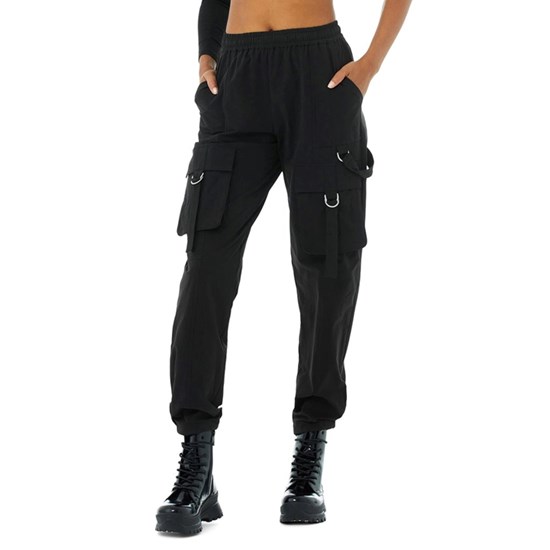 Pantalones Alo Yoga High-Cintura City Wise Cargo Mujer Negros | 6942IODZR