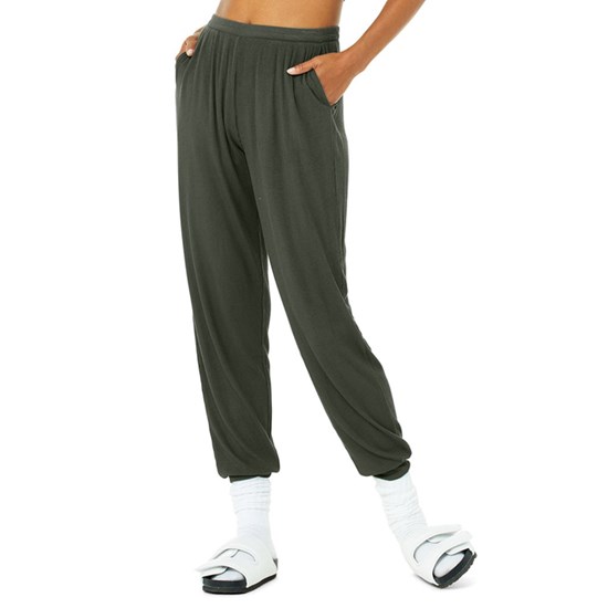 Pantalones Alo Yoga High-Cintura Ribbed Whisper Mujer Verdes | 4983NLKTB